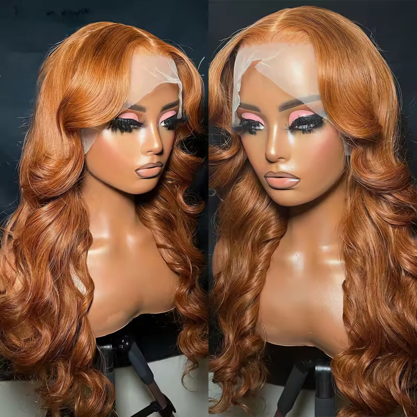 180% Density Ginger Blonde Body Wave 13x4 HD Lace Front Wig Human Hair 30 Inch