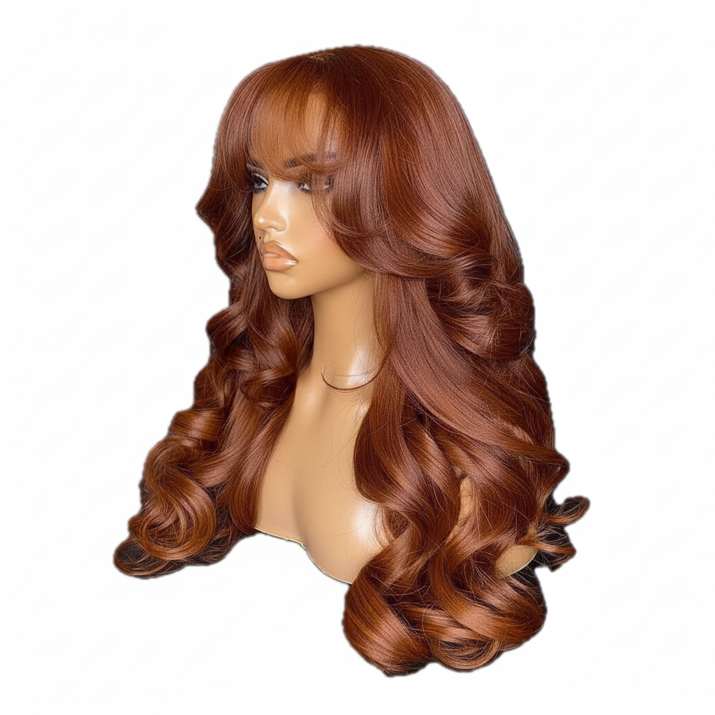 200% Density Ginger Brown Water Wave 13x6 Human Hair 24 Inch