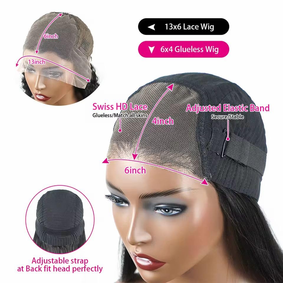 6x4 HD Lace Closure Wig - Straight 22 Inch Ready to Wear