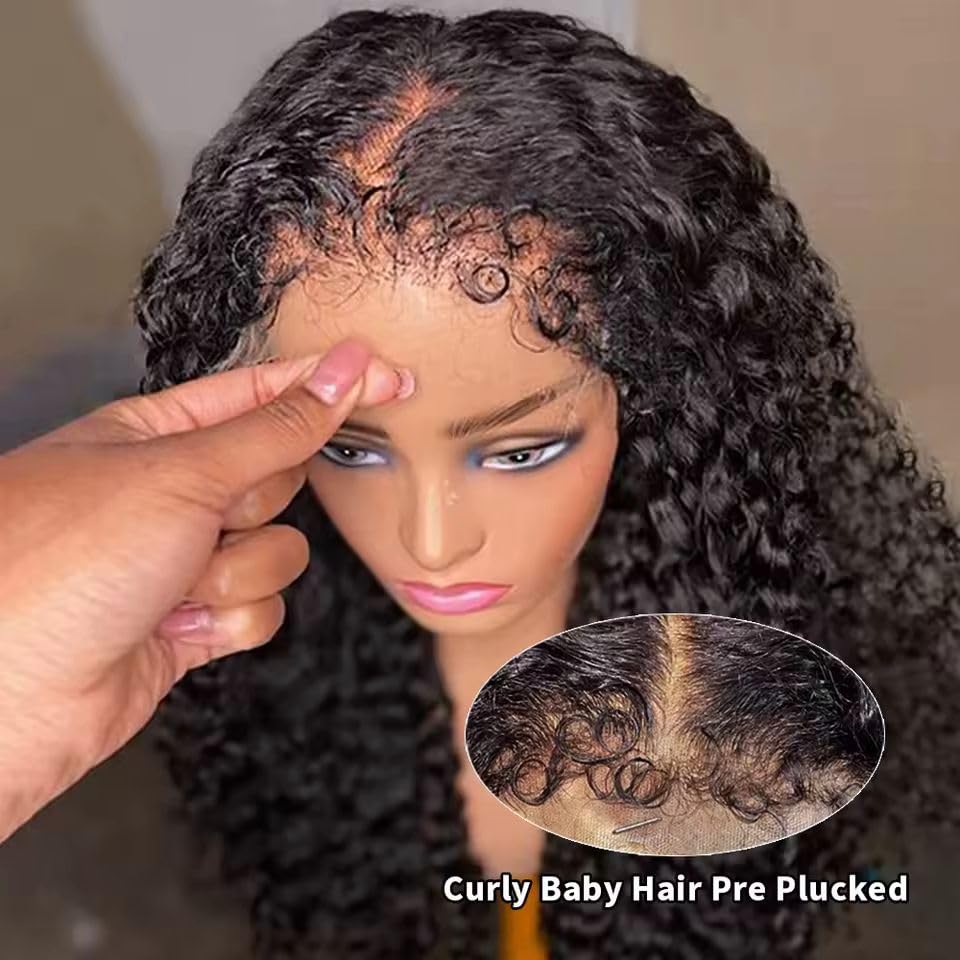 180% Density Kinky Curly with 4C Edges 13x6 HD Lace Wig Human Hair 20 Inch