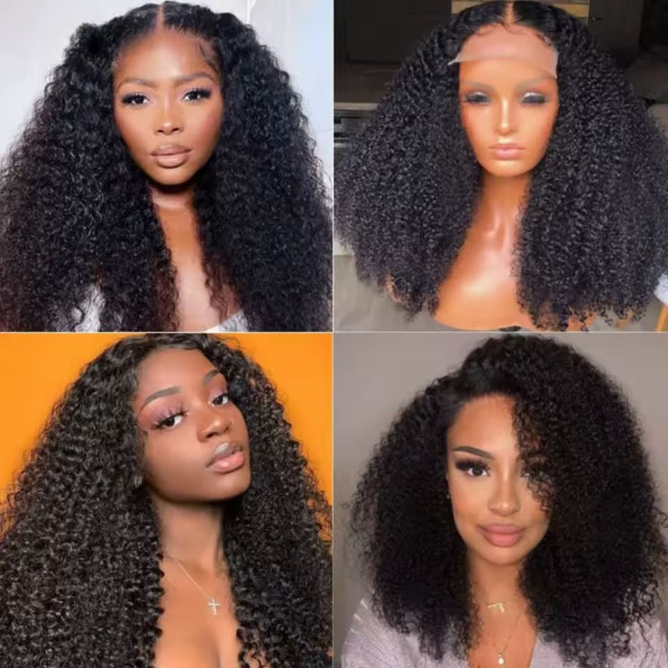 360 lace wig with kinky curly texture showing natural hairline